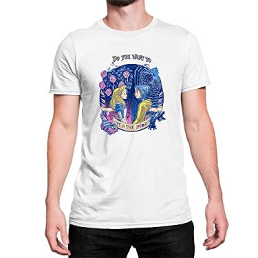Imagem de Camiseta T-Shir Coraline e Alice no Pais das Maravilhas Cor:Branco;Tamanho:P