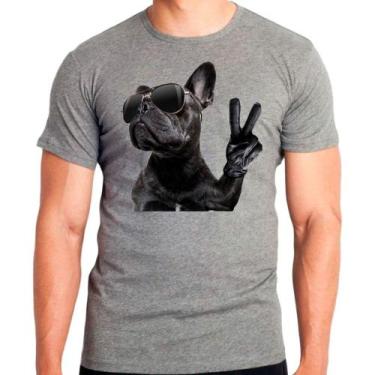Imagem de Camiseta Pet Dog Buldogue Francês Cinza Masculina07 - Design Camisetas