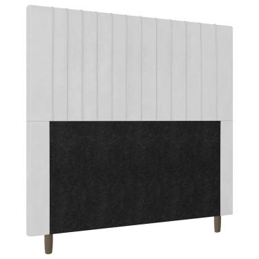 Imagem de Cabeceira Cama Box Solteiro Nala 90cm Corano Branco - Abmaza