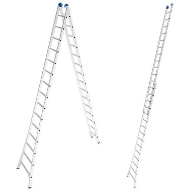 Imagem de Escada de Alumínio Extensiva 2 x 15 Degraus 4,49 x 7,57 Metros MOR