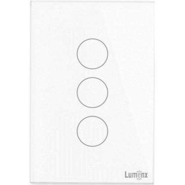 Imagem de Interruptor Apagador Touch 3 Teclas Luxo Branco Glass - Lumenx