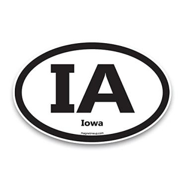 Imagem de Iowa – Imã de carro americano oval para geladeira SUV resistente à prova d'água