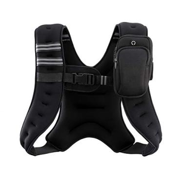 Imagem de Colete ZELUS pesado de 6 kg/4,5 kg/2,6 kg/2,6 kg/1,8 kg/1,8 kg/1,3 kg colete de peso com listras refletivas para treino, treinamento de força, corrida, fitness, musculação, perda de peso, levantamento de peso, 8lbs