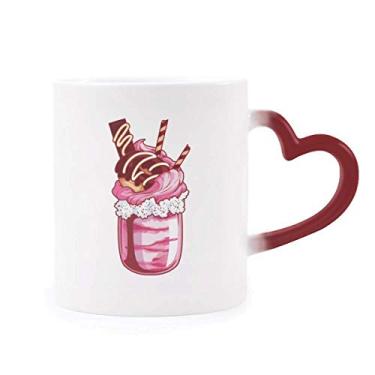 Imagem de Biscoitos de chocolate em creme sorvete Caneca sensível ao calor Copo de grés que muda de cor vermelha