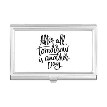 Imagem de Porta-cartões de visita com citação Tomorrow is Another Day