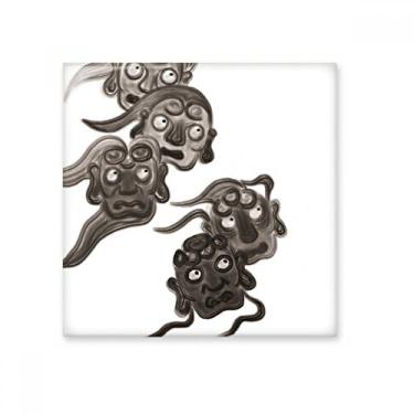 Imagem de Decalque brilhante de azulejo de cerâmica monstro cinco Goblins estilo de tinta chinesa