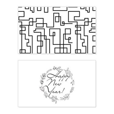 Imagem de Hexagon Line Art Grain Illustration Pattern New Year Festival Greeting Card Bless Message Gift