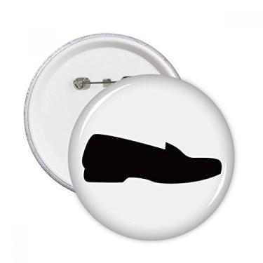 Imagem de Sapatos masculinos de couro preto padrão silhueta pinos redondos emblema decoração roupas 5 peças presente