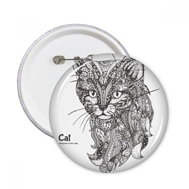 Imagem de Pintura humana de gato silenciosa para bebês, broches, decoração de roupas, 5 peças, presente