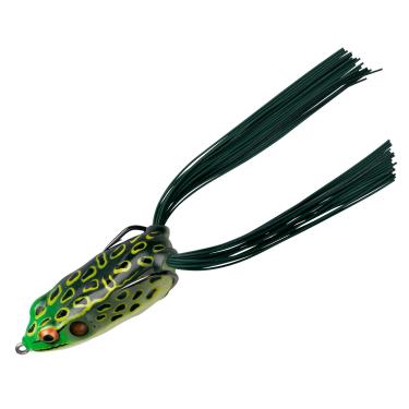 Imagem de BOOYAH Almofada Crasher Topwater Bass Fishing Hollow Body Frog Isca com anzóis sem ervas daninhas, rã touro