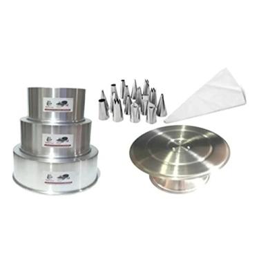 Imagem de Kit Confeiteiro (3 Formas + Bailarina + 16 Bicos + Manga)