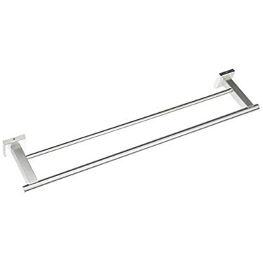 Imagem de Eco Metais, 10319224, Suporte Porta Toalhas de Banho Duplo 60 cm Toalheiro de Parede Inox, cor Inox Escovado, Aço