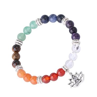 Imagem de DOITOOL Pulseira de chacra com cristais de cura Reiki, pulseira de 7 chacras para ioga para meditação, massagem, equilíbrio energético (cores sortidas)