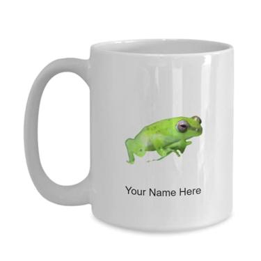 Imagem de Caneca de sapo de vidro personalizada, copo de café de sapo de vidro, ideia de presente de sapo de vidro, copo de sapo de vidro personalizado - caneca de café de 445 ml