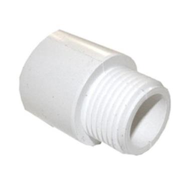 Imagem de LASCO Adaptador de mangueira de PVC 15-1643 com rosca de mangueira macho de 1,9 cm e conexão de cola de tubo de PVC de 1,9 cm, branco