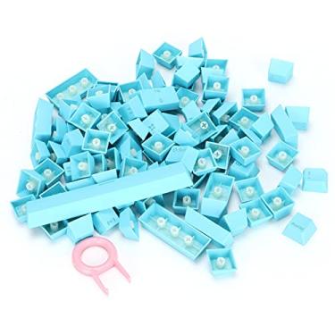 Imagem de Teclas coloridas, teclado mecânico ergonômico para decoração de teclado para teclado 61/64/87/104/108 teclas. Para mulheres e homens (azul)