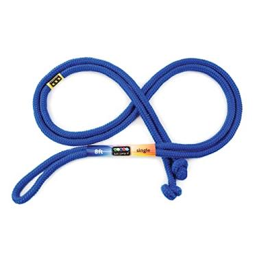 Imagem de Just Jump It Corda de pular única de 2,5 m para crianças, mulheres e homens - Equipamento de exercícios físicos para jovens ao ar livre - Acessórios de ginástica de nylon trançado - Azul