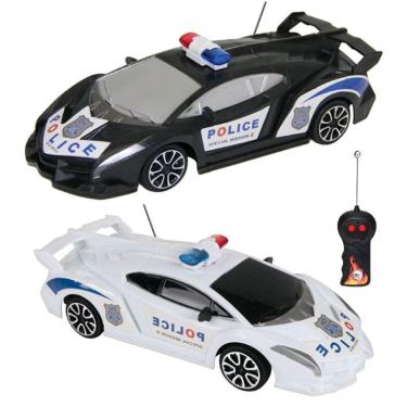 Imagem de Carrinho de Controle Remoto Polícia 3 Funções Esportivo Brinquedo Escala 1:24