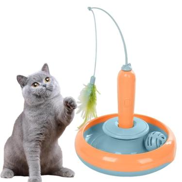Imagem de Brinquedos interativos para gatos, Brinquedos engraçados engraçados para gatos Teaser de penas de gato, Brinquedo elétrico multifuncional reutilizável para exercícios de gatinhos para gatos