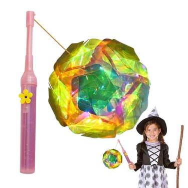 Imagem de Lanternas de mão chinesas, lanternas de brinquedo redondas coloridas para crianças | Lanternas de LED para decoração de festivais, lanterna portátil para festa, kits de artesanato para interior/exterior, presentes de aniversário Youyan