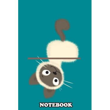 Imagem de Notebook: Funny Siamese Kitten Upside Down , Journal for Writing, College Ruled Size 6" x 9", 110 Pages