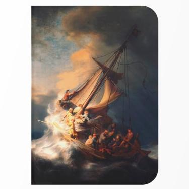 Imagem de Caderno sem Pauta A5 - Capa Flexível 80 Páginas 20x14cm - Tempestade no mar da Galileia de Rembrandt
