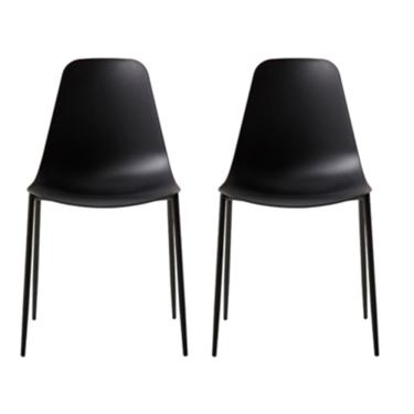 Imagem de Kit com 2 Cadeiras Miami Com Assento em Polipropileno e Base em Aço Pintado Fratini - Preto