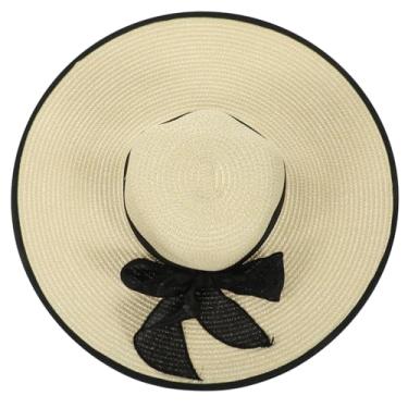 Imagem de SUPVOX chapéu dobrável chapéus para homens bonés elegantes chapéu de praia de verão chapéu mulher praia dobrar chapéu de palha balde de praia chapéu de sol Resort à beira-mar visor solar