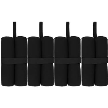 Imagem de MOOCY Saco de areia preta para pesos de dossel, sacos de areia de tenda de tenda de dossel para serviço pesado, abrigo instantâneo, sacos de âncora de tenda de porta traseira, conjunto de 4