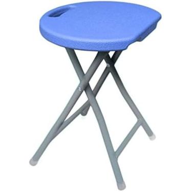 Imagem de Banco de plástico dobrável, cadeiras portáteis antiferrugem com alça de transporte e almofadas antiderrapantes para os pés, para acampamento em varanda interna e externa, capacidade de 150 k