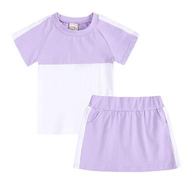 Imagem de Metaxas Camiseta de verão unissex para bebês recém-nascidos com patchwork macio 2 peças (roxo, 11-12 anos)