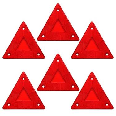 Imagem de Enjoyist Pacote com 6 Sinal de Aviso Refletor de Segurança Vermelho, Placa de Segurança Triângulo de Veículo com Movimento Lento para Caminhões ao Ar Livre, Carro, Carrinho de Golfe