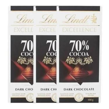 Imagem de Kit 3 Chocolate Lindt Excellence 70% Cocoa Dark 100G