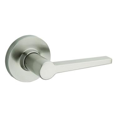 Imagem de Kwikset Maçaneta Safelock SL1000DALRDT-15 Daylon com trava redonda rosa com trava RCAL e acabamento em níquel acetinado RCS Strike