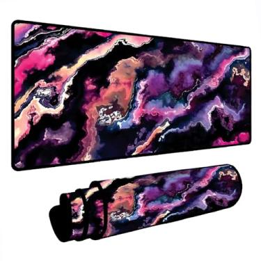 Imagem de Novo Mouse Pad Gamer Deskpad Speed Extra Grande Borda Costurada Profissional Varios Tamanhos - Abstract Ametista (70x30)