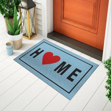 Imagem de Tapete Capacho Divertido e Criativo Frase - Home Fundo Azul Ca313