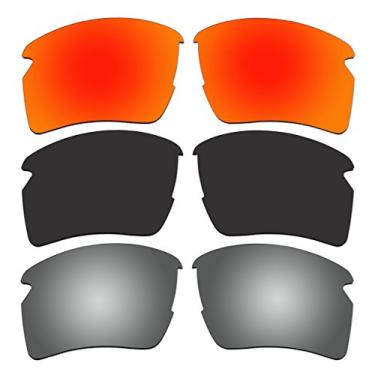 Imagem de 3 pares de lentes polarizadas de substituição ACOMPATIBLE para óculos de sol Oakley Flak 2.0 XL P1