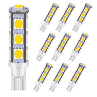 Imagem de GRV T10 921 922 13-5050 SMD Super Brilhante 194 Cunha Lâmpadas LED para CC 12V RV Interior Dome Light, Substituição para RV Trailer Motorhome Barco, Branco Quente Pacote com 10