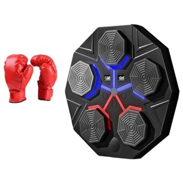 Imagem de Dynwave Música máquina de boxe almofada de perfuração parede alvo saco de areia treinador boxe eletrônico alvo de parede para sanda taekwondo, Luvas de boxe para adultos
