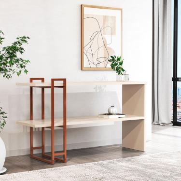 Imagem de Aparador Para Sala de Estar 4034 Luxo Perola/Pés Bronze JB Bechara - Rede Móveis