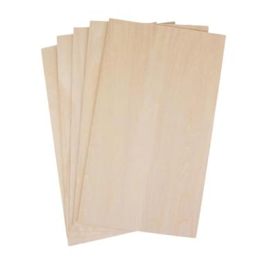 Imagem de Generic 5x folhas de madeira diy placa de madeira materiais de hobby mini casa construção artes artesanato, placa de madeira de artesanato fino para modelos, 300 mm x 100 mm x 1 mm