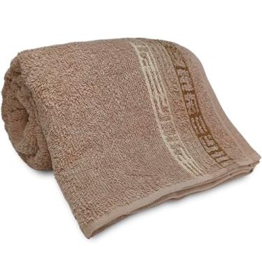 Imagem de Toalha de Banho Karsten Laurea 100% Algodão - Barra em Floral Grossa Macia Antipilling - 70 x 135 (Bosco Bege 847/1)