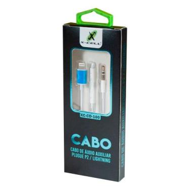 Imagem de Cabo Aux P2 Áudio  Adaptador 1 Metro Branco - X-CELL