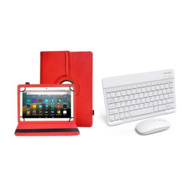 Imagem de Capa + Teclado E Mouse Bluetooth P/ Tablet Tectoy Pense Bem 10.1 - FAM