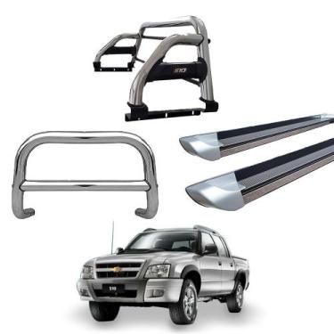 Imagem de Kit Quebra Mato Santo Antônio H2 Estribo S10 94/2011 Cromado C/Dupla -