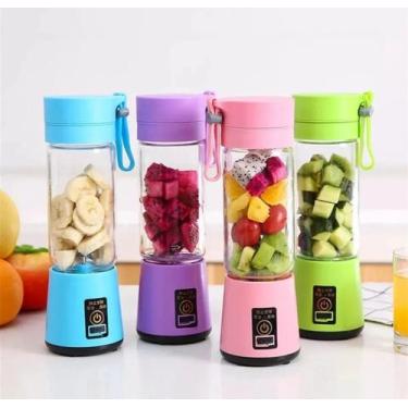 Imagem de Mini Liquidificador Casa Academia Portátil Recarregável Mixer Usb 6 Lâ