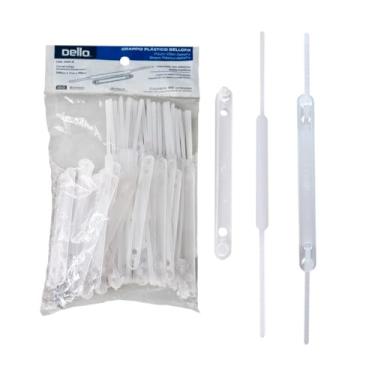 Imagem de Dello, Grampo Trilho Plastico Dellofix Branco C/50 Jogos - Pacote com 50 Unidades