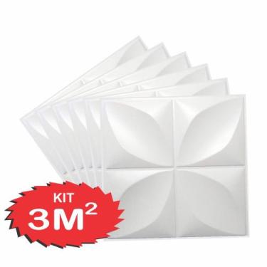 Imagem de Kit 12 placas 3d pvc auto adesiva modelo petalas - WALLMAKE 3D