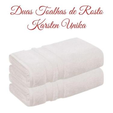Imagem de Jogo 2 Toalhas de Rosto 100% Algodão Karsten Unika branca