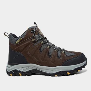 Imagem de Bota Couro Skechers Rickter Branson Masculina, Terracota, 41
